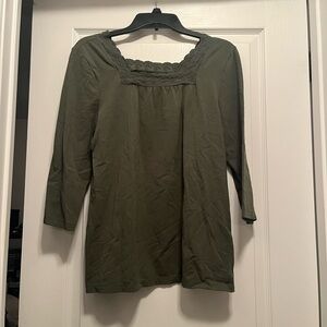 Denim&Co Olive Green Blouse